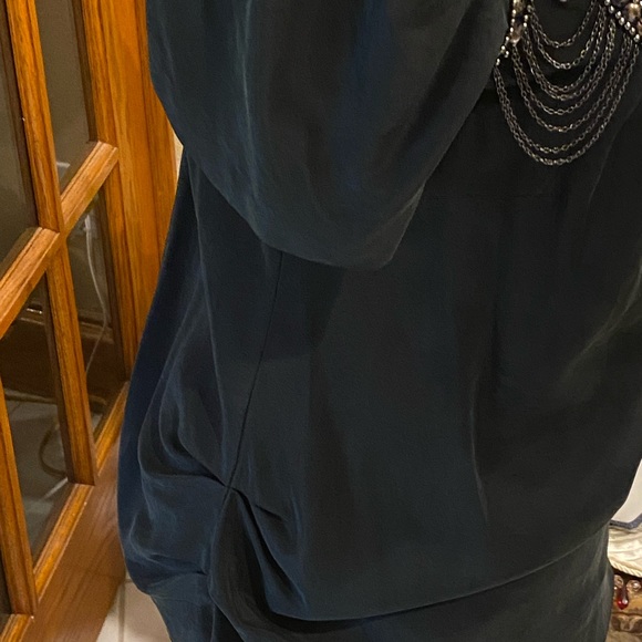 Guess black blouse size S beautiful detail they really chains in front - Picture 8 of 8